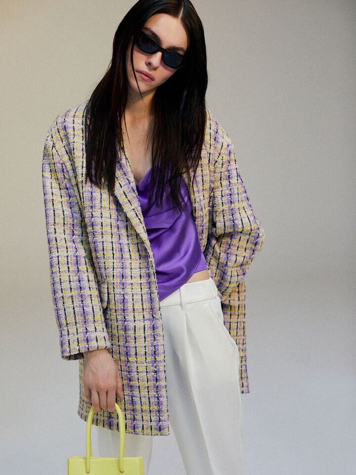 Yarn dyed bouclè jacket - women's jackets - Multi-color | Sisley image number 7